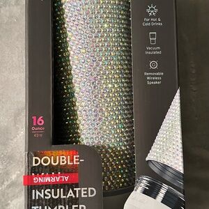 Double-Wall Insulated Tumbler with Removable Speaker - Silver